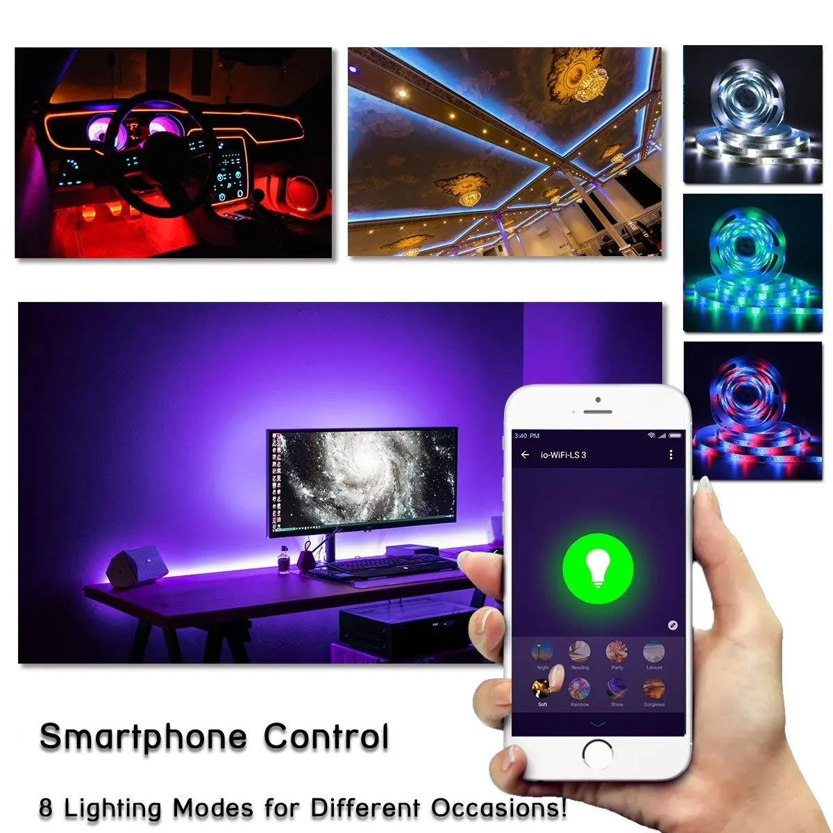 LED, controlador sem fio, 5-24V, Alexa SmartThings