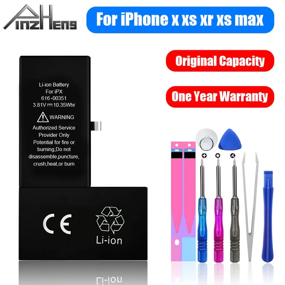 Оригинальный аккумулятор PINZHENG для iPhone X XR Xs MAX запасная батарея Max Bateria с