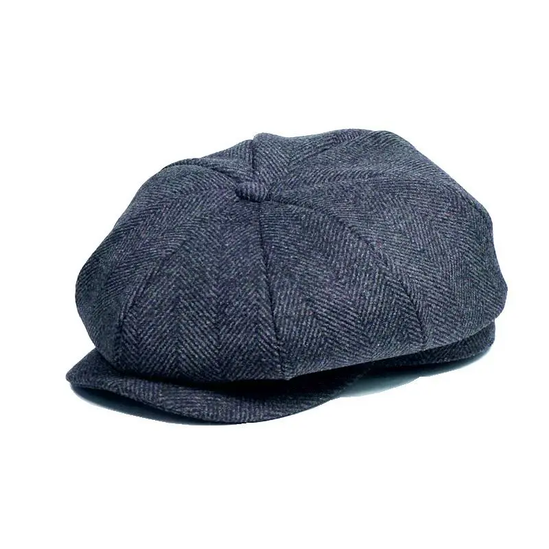 BUTTERMERE Шерстяная кепка с узором в елочку, твидовые серые мужские шапки в стиле Гэтсби, плоская кепка, британский винтажный шерстяной осенне-зимний мужской берет - Цвет: herringbone gray