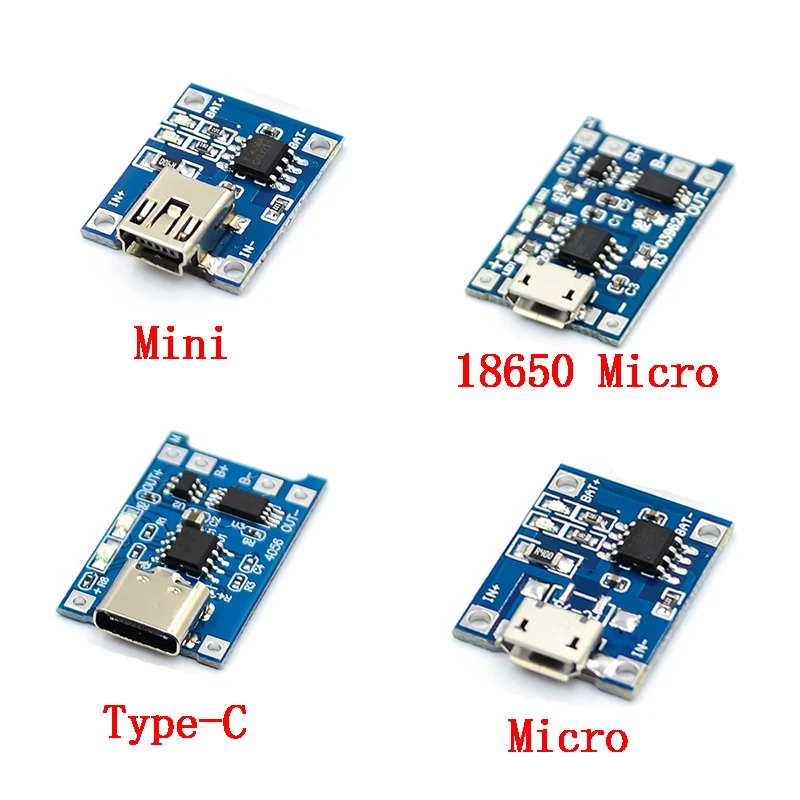 5 шт. TP4056 + защита две функции В 1 А Micro USB 18650 литиевая батарея зарядная плата модуль