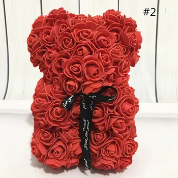 

Valentines Day Gift 25cm Red Rose Teddy Bear Rose Flower Artificial Decoration Christmas Ornaments Women Valentines Gift