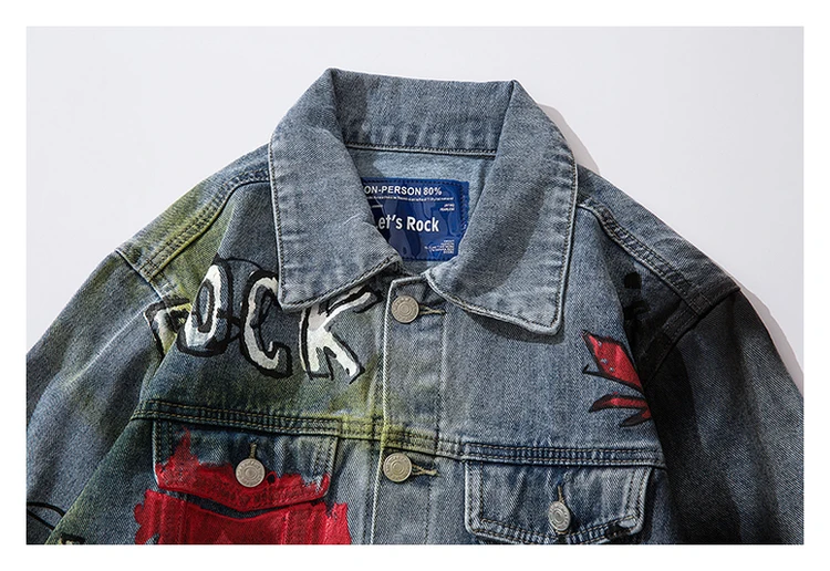Мода Харадзюку череп ретро рок винтаж серая джинсовая куртка мужская бойфренд панк Толстовка sudadera уличная ковбойская хип-хоп