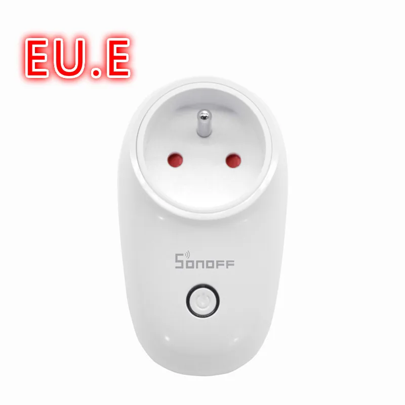 EU E Sonoff S26 Базовая WiFi умная розетка монитор питания EU/US/UK/CN/AU пульт дистанционного управления домашняя умная розетка работает с Google Home Alexa IFTTT - Цвет: EU E
