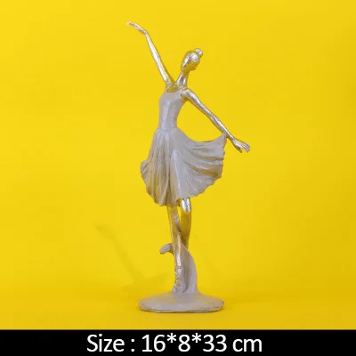 Ballet-Sliver Нордическая девочка танец балет персонаж скульптура семьи пары абстрактное искусство ремесла стол украшение дома гостиная Свадебные подарки - Цвет: Ballet-Sliver