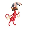 Wuli&baby Sexy Taking Bag And Umbrella Cat Brooches For Women 3-color Casual Office Brooch Pins Gifts ► Photo 3/6