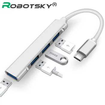 

USB 3.0 4 Port HUB USB Type C Splitter 5Gbps High Speed Tansmission USB OTG Adapter For Computer Huawei Xiaomi Samsung