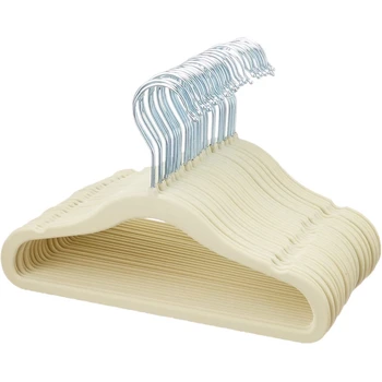 

30 Pieces Flocking Hanger Non-Slip Plastic Flocking Velvet Coat Flocked Hanger Seamless Drying Rack