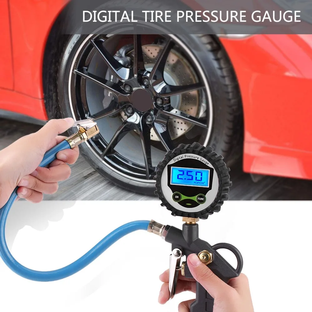 Bike Motorcycle High Quality Ogquaton Digital Tyre Pressure Gauge Portable Mini LCD Tire Air Pressure Checker for Car 