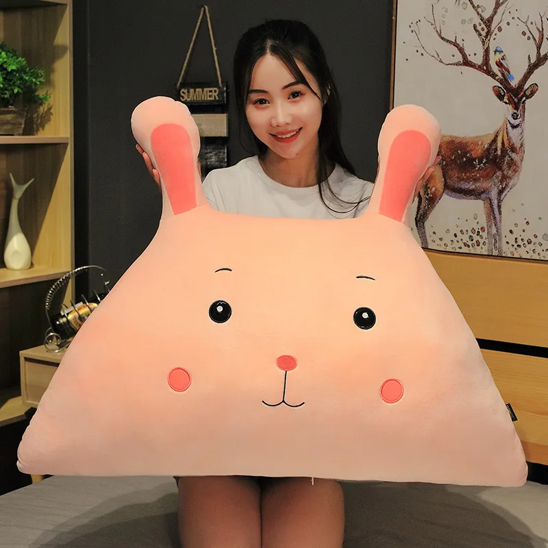 rabbit with blanket 85 см 2 в 1 Подушка с животным поясом с одеялом Обезьяна Кролик Мягкая кукла супер мягкая игрушка милый Лев лягушка милый подарок домашний декор кровати - Цвет: rabbit with blanket