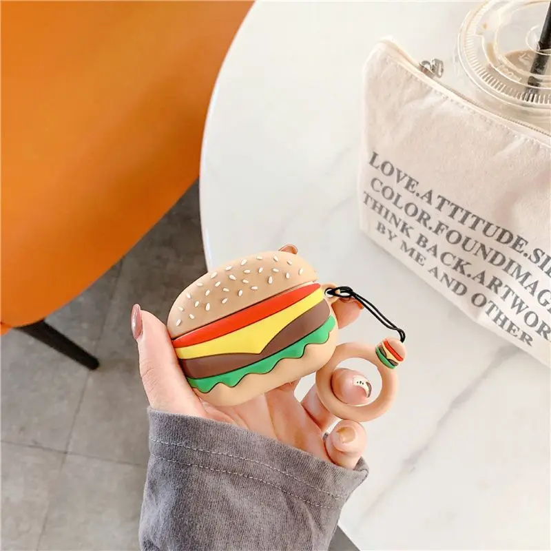 

Cute Hamburger Protective Case Silicone Cover Shockproof Shell for Airpods Pro