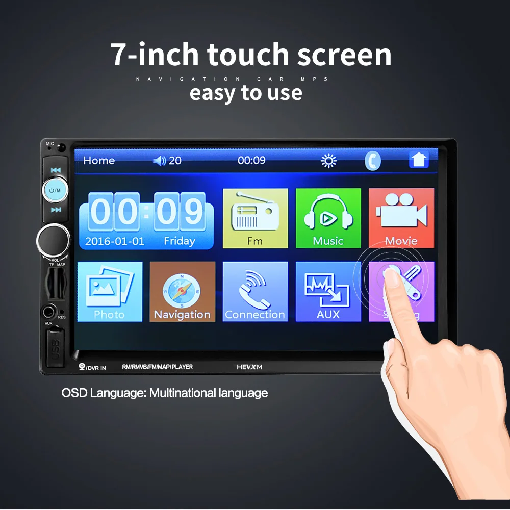 

For 2din autoradio 7'' Car Radio Multimedia Player GPS Navigation Camera Bluetooth MP5 Stereo Audio Support7010G