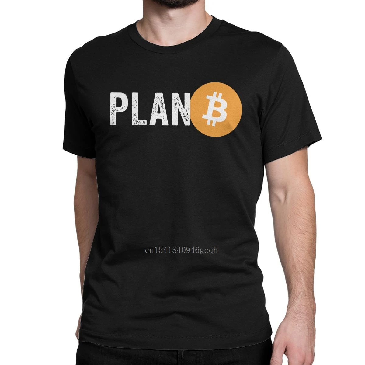 Plan B Cryptocurrency Bitcoin Men T Shirts Block Chain Satoshi Nakamoto Vintage Tee Shirt T-Shirt Cotton Plus Size Clothes | Мужская