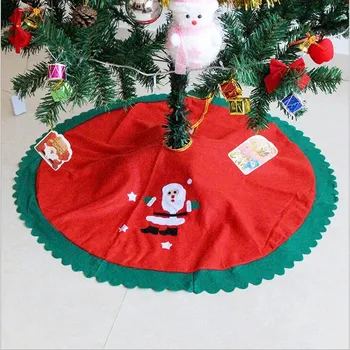 

Red Green Christmas Tree Skirt Santa Claus Round Tree Apron Christmas Home Party Decoration Supplies