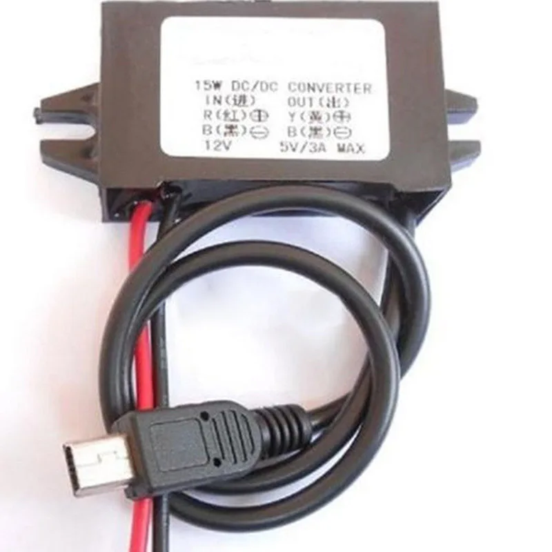 1 xпонижающий DC 12V до 5V 3A 15W DC мини/микро/двойной USB адаптер питания конвертер