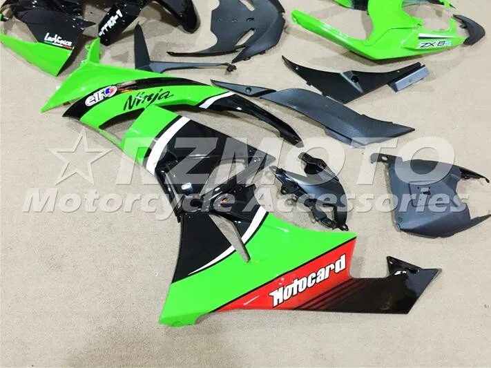 Литья под давлением ABS обтекатель комплект подходит для Kawasaki ZX6R 2009 2010 2011 2012 Обтекатели ZX-6R 09, 10, 11, 12, ниндзя 636 цвета: зеленый, черный