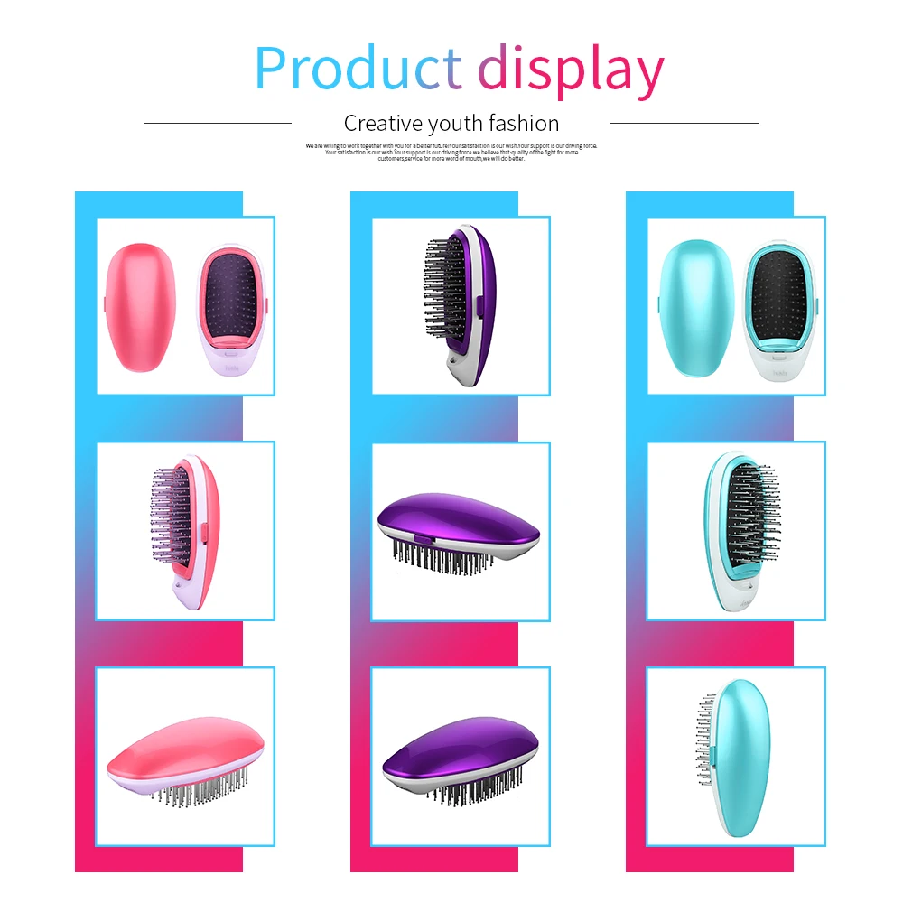 Electric Smoothing Massage Brush Comb Portable Electric Hair Ionic Brush Hair Straightener Brush Negative Ion Comb Promotion