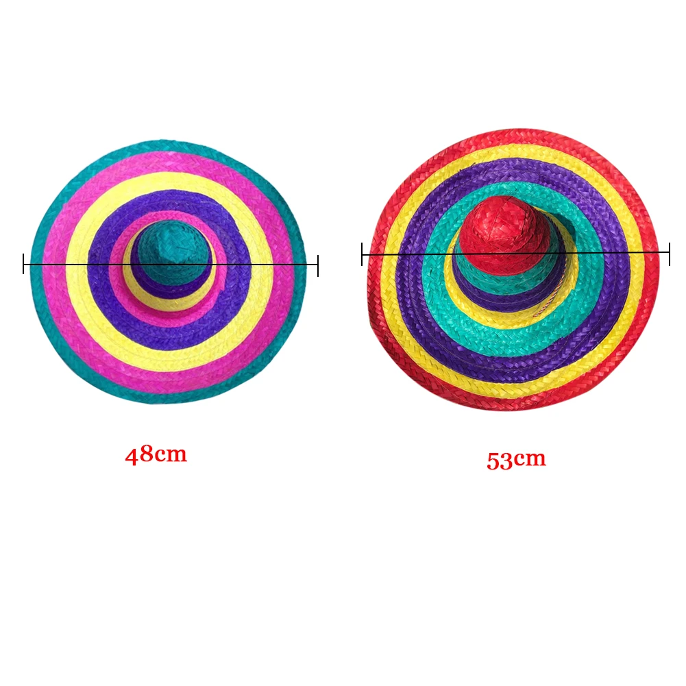 Для мужчин и женщин, подарок для взрослых, цветные яркие края, детские, все сезоны, мексиканский стиль, широкие поля, из соломы, шляпы, декоративные