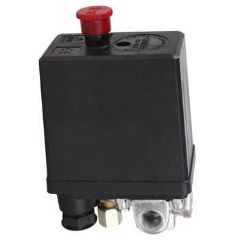

220/380V Heavy Duty Air Compressor 4 Port Air Pump Control Valve 90-125PSI Pressure Switch Control Valve Black