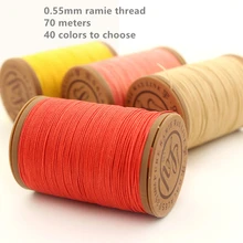 Новое поступление 0,55 мм натуральный рами вощеная нить кожаные швейные нитки 70 м длинные 40 цветов на выбор