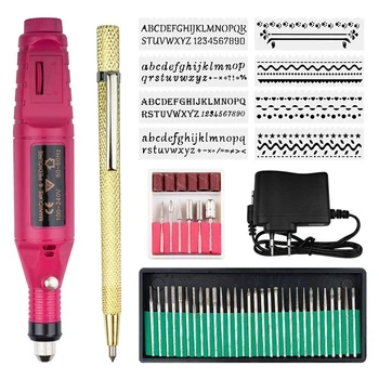 

GTBL Electric Micro-Engraver Pen Mini Diy Vibro Engraving Tool Kit For Metal Glass Ceramic Plastic Wood Jewelry With 6 Polishing