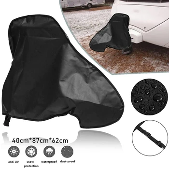 

600D PolyesterUniversal Waterproof Caravan Towing Hitch Cover Rain Snow Dust Dustproof Protector for RV Tailer (Large Size 14 in