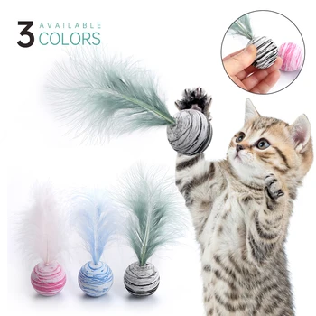 

Cat Toy Star Ball Plus Feather EVA Material Light Foam Ball Throwing Toy Star Texture Ball Feather Toy Feather Wand Supplies #3