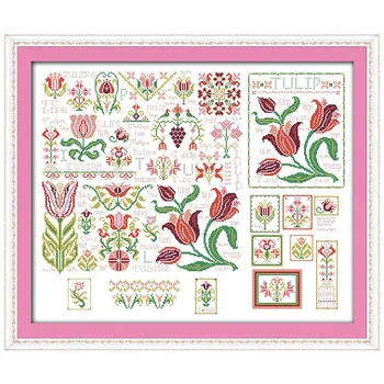 

The dream of tulips flowercounted printed on the canvas 11CT 14CT DIY kit Cross Stitch embroidery needlework Sets home decor