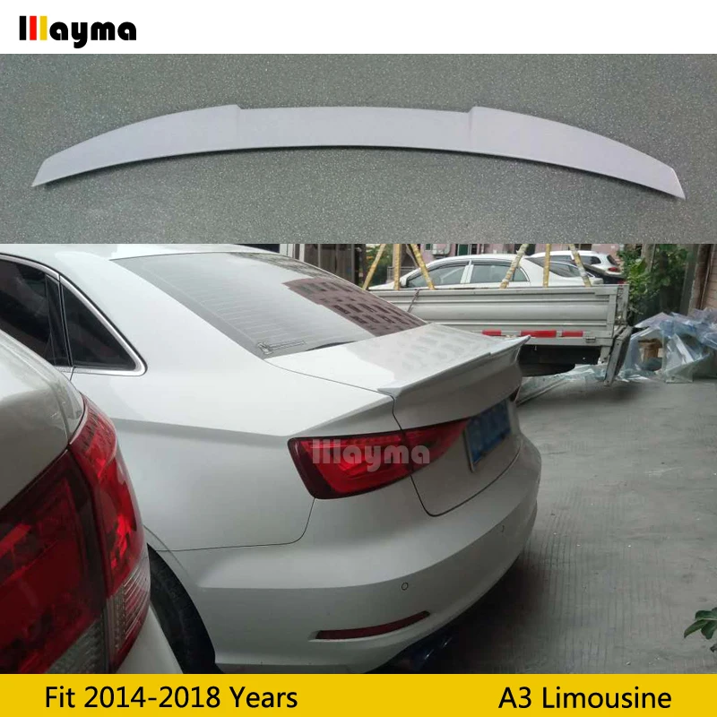 V Стиль Стекловолокно Задний спойлер на багажник для Audi A3 8 лимузин Sline S3 2014 2018 год