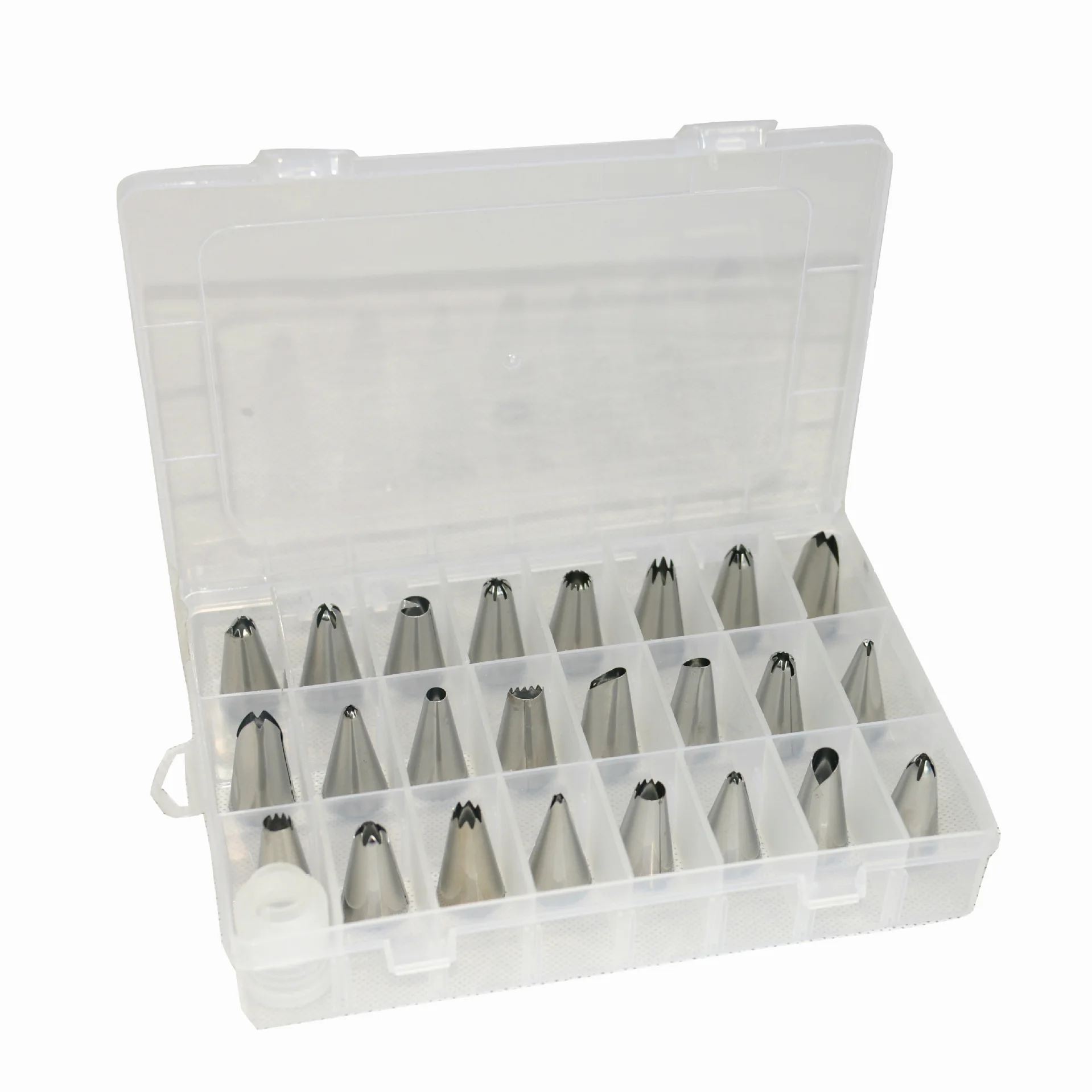 

24 Head Pastry Tips Suit Decorating Head Flower Tip nai you zui Stainless Steel Decorating Storage Box Set