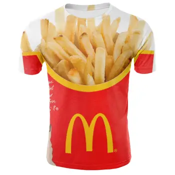 

2020 brand new 3D French fries T-shirt men's summer 3D printing casual 3D T-shirt T-shirt XXS-6XL