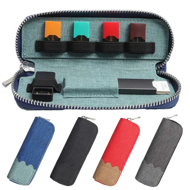 

Mini Portable Handheld Storage Bag Waterproof Cloth Carrying Case Cover Holder Wallet for JUUL Pods USB Charger Device Accessori