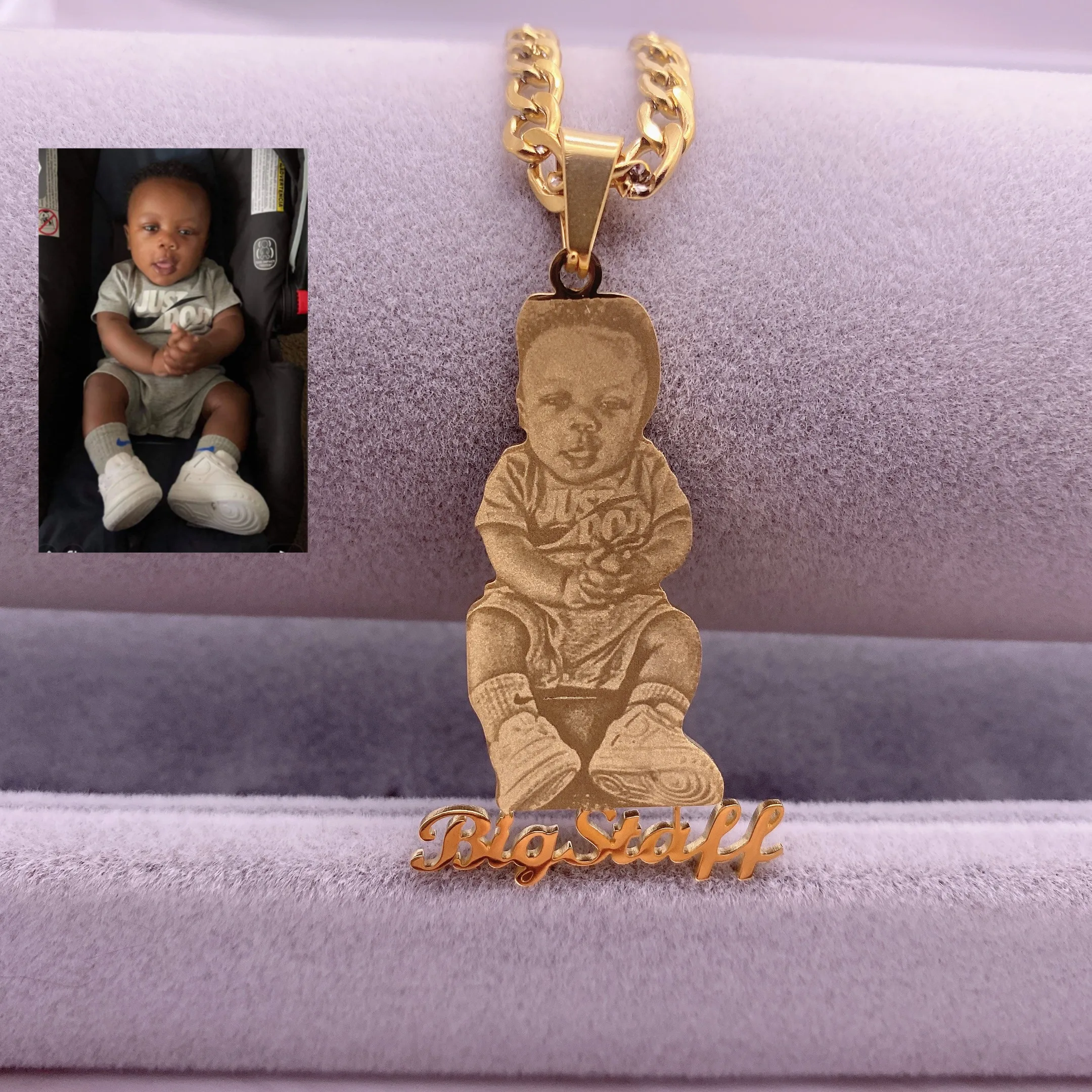 Custom Picture Necklace Custom Stainless Jewelry Pendant With Picture Chain Necklace For Women Child Baby Jewelry