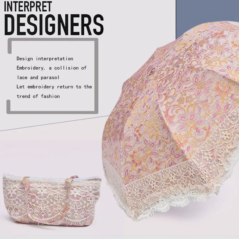 Jesse Kamm ручной красочный danxia черный зонт от солнца складной зонт в три сложения кружевной зонт с вышивкой свет