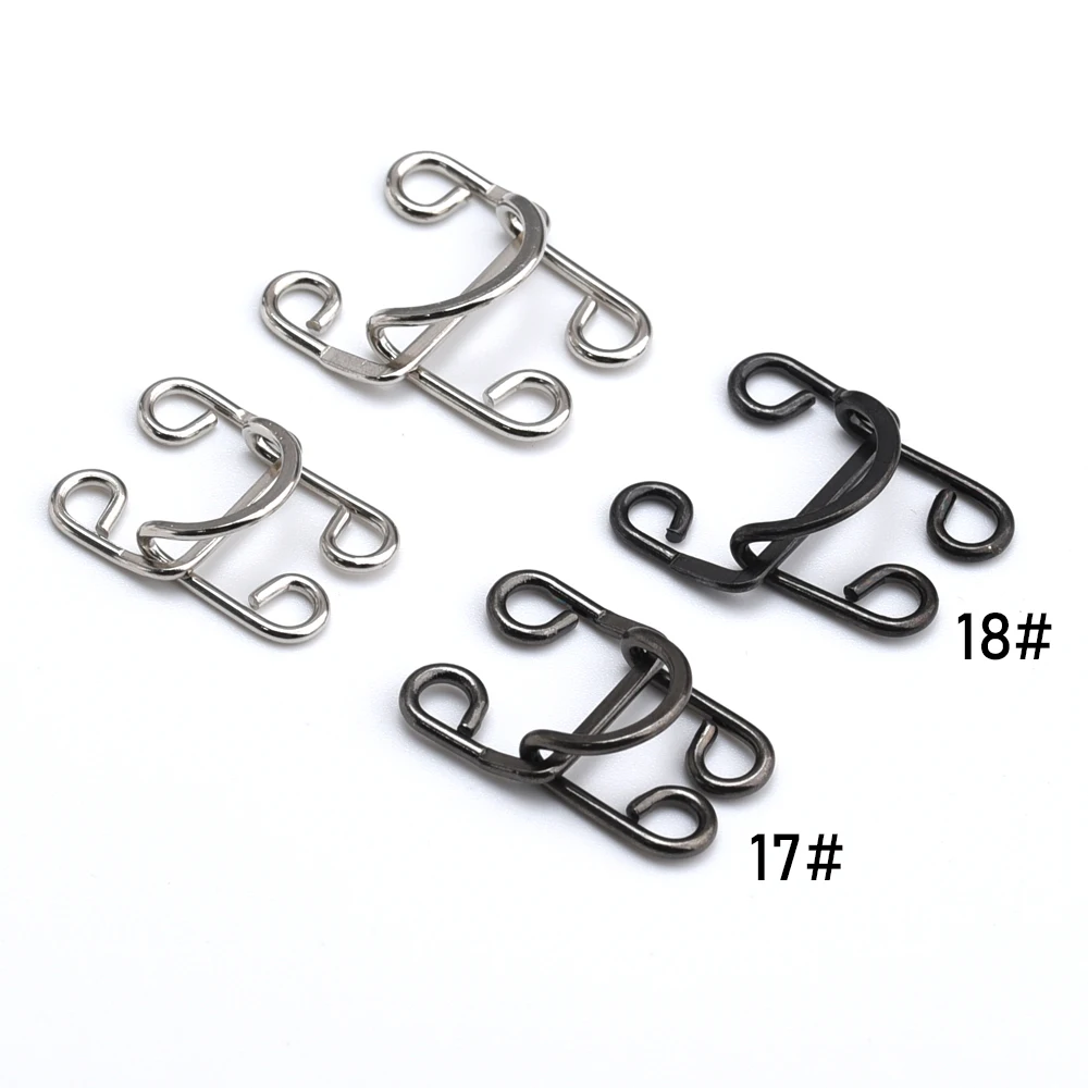 Garment Hooks 40sets/lot 17# 18# big trousers jeans pant dress hooks metal brass hook / eye nickle, black HE-026