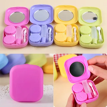

New Cute Style Pocket Mini Contact Lens Case Travel Kit Easy Carry Eyes Care Holder Mirror Container LDO99