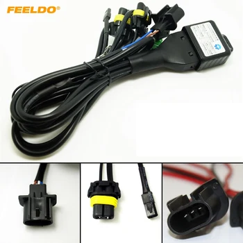 

FEELDO 3Pcs 12V 35W/55W 2in1 Wire H13/9008 Hi/Lo Beam Bi-xenon Relay Harness For HID Conversion Kit