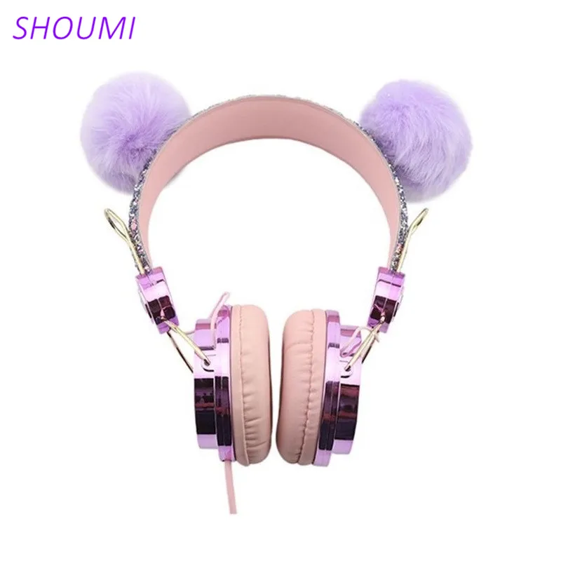 Shoumi Kid Headphone with Mic 3 5mm Music Stereo Internet Lesson Earphone Tablet Mobile Phone Gaming Wired Headsets Girl Gift