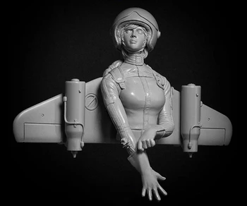 

1/10 ancient woman pilot bust Resin figure Model kits Miniature gk Unassembly Unpainted