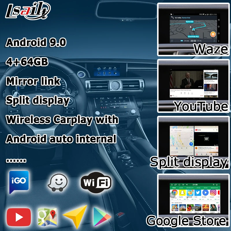 Android / carplay интерфейс коробка для Lexus IS 2014 2020 10 25 видео GPS навигация IS200t IS300 IS350 IS250 от