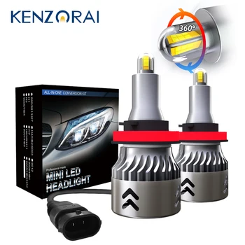 

2X 8 Sides Super bright Headlight Bulb Car LED Headlight H7 H1 H3 H11 9006 HB4 9005 HB3 H10 9600LM 60W 6000K Auto accessories