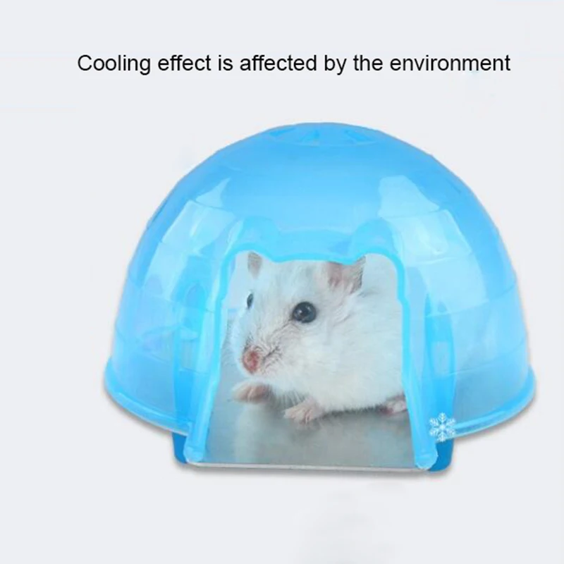 Blue Летний крутой хомяк белка Арка охлаждения вниз пластиковый дом маленький питомец кровать клетка играть игрушка Синий Розовый цвет большой - Цвет: Blue