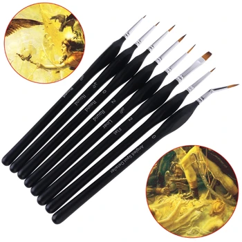 

8pcs/set Professional Nylon Brush Fine Hand Painted Hook Line Pen Watercolor Oil B95C