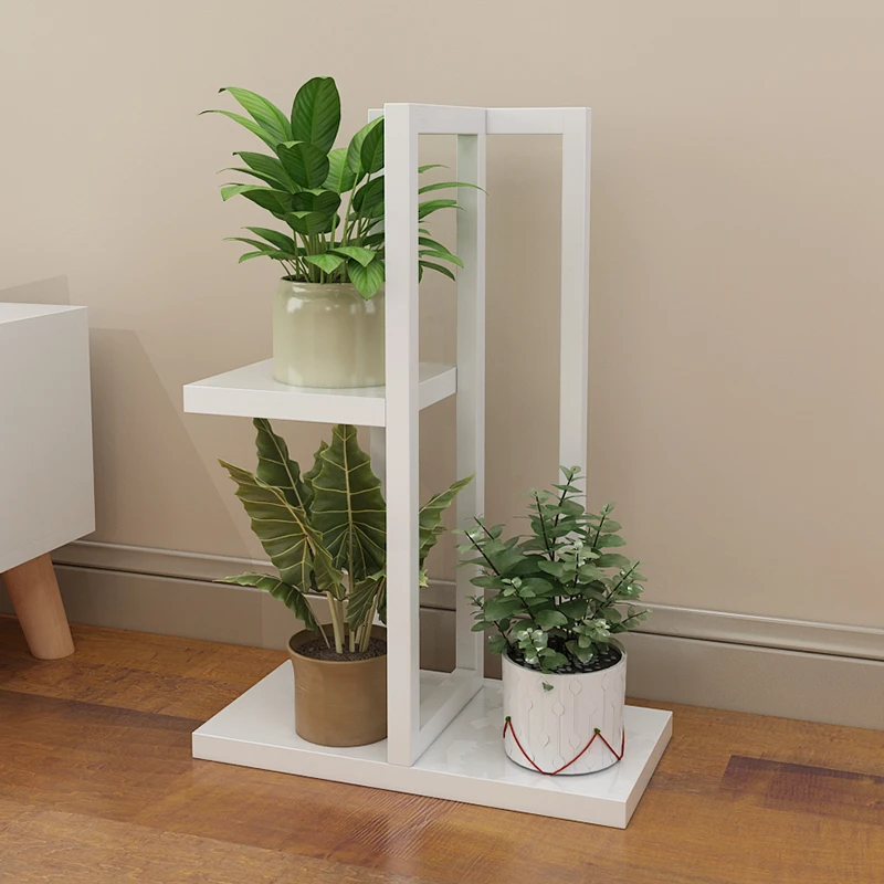 Chlorophytum Flower Airs A Living Room Bedroom Flower Rack Multi-storey Indoor Iron Art Balcony Flower Rack Shelf Household - Цвет: whitewhiteframe