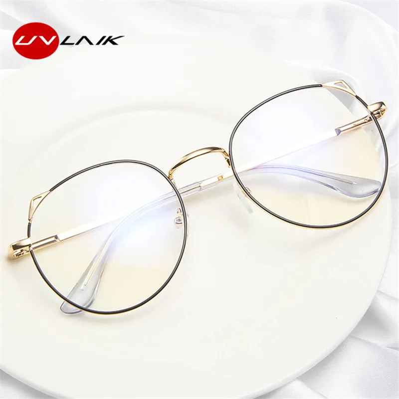 

UVLAIK Finished Myopia Glasses Cat Eye Eyeglasses for Women Anti Blue Light Spectacles Shortsighted Eyewear Diopter -0.5 to 4.0