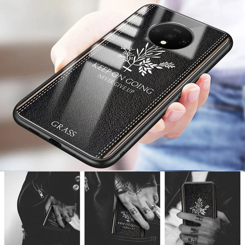 Для oneplus 7T Pro Чехол 7TPro Противоударная задняя крышка 1+ 7t pro Чехол из закаленного стекла для телефона для one plus 7t oneplus 7t pro оболочка