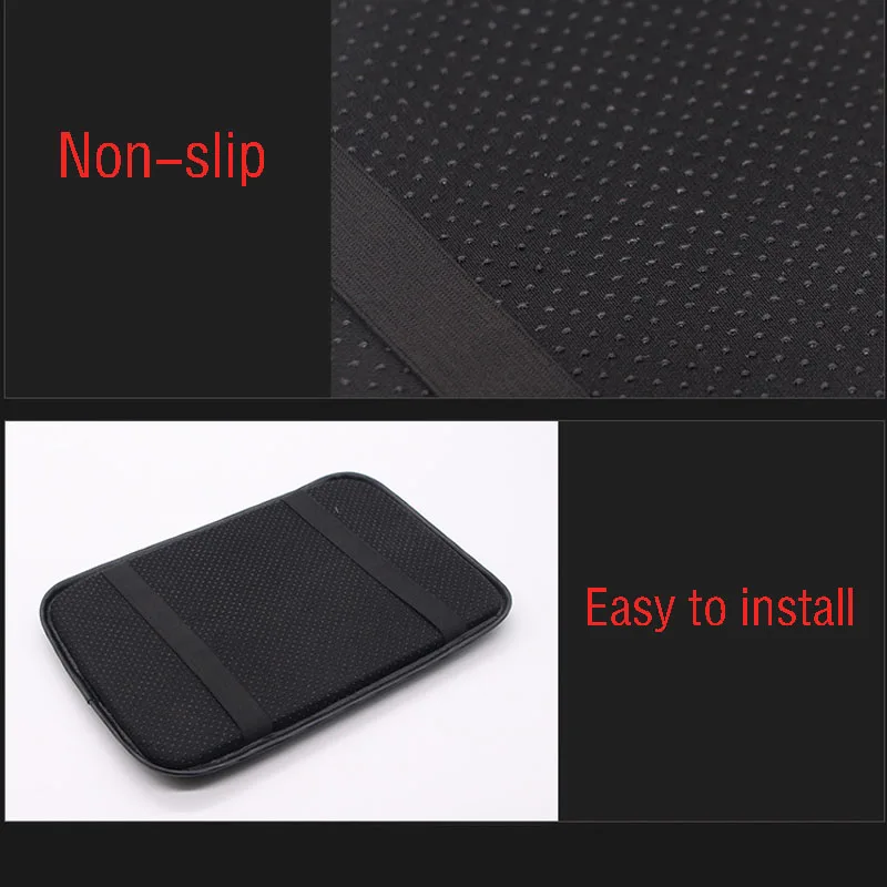 Углеродное волокно текстура из искусственной кожи автомобильный подлокотник защита для хранения подушки для hyundai I40