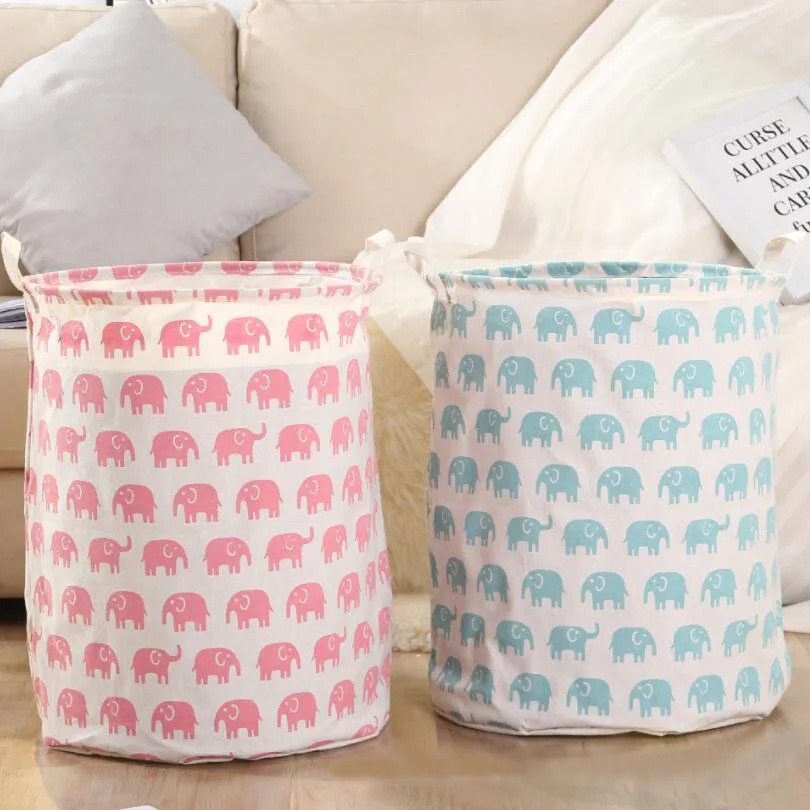 The New Cartoon elephant Waterproof Laundry Hamper Folding Clothes Storage Baskets Home decoration kids toy organizer basket | Дом и сад