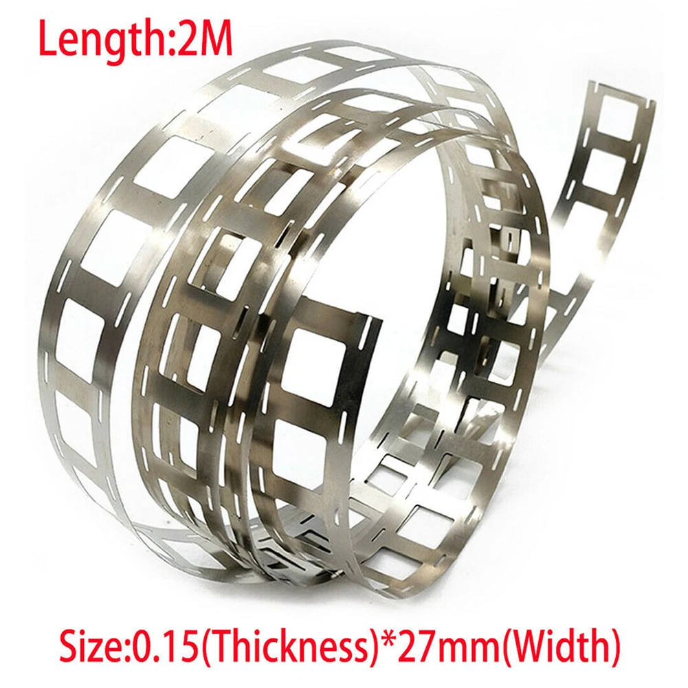 1/2Metres 0.15*27mm 2P Nickel Plated With Nickel Strip Battery Welding Strip Li-ion Battery Ni Plate For 1865 0 Spot Welding electric soldering iron