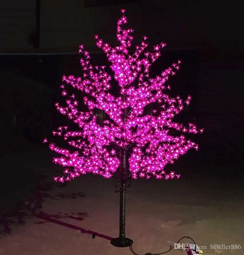 1,5 м 1,8 м 2 м Блестящий светодиодный светильник вишневого цвета для рождественской елки, водонепроницаемый садовый пейзаж, декоративная лампа для свадебной вечеринки, ПИС - Цвет: Розовый
