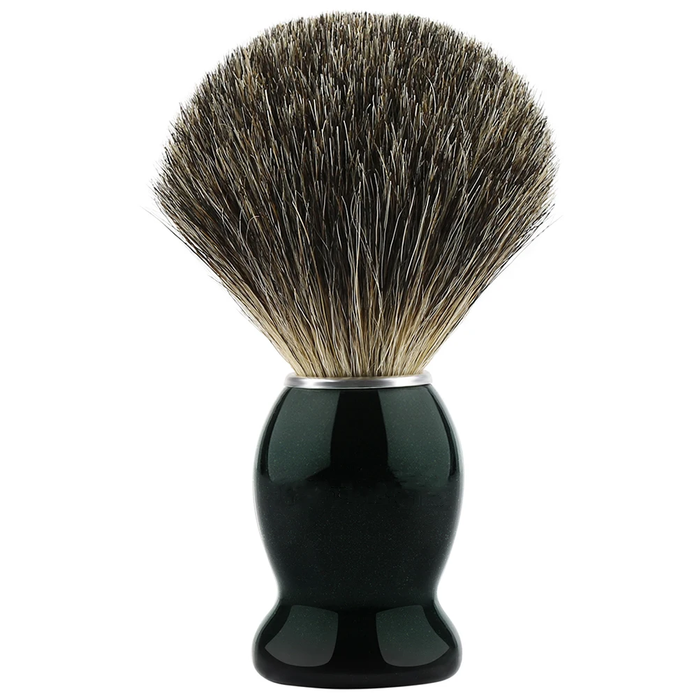 New 1pcs Portable Badger Hair Shaving Brush Men Gift Silver Collar